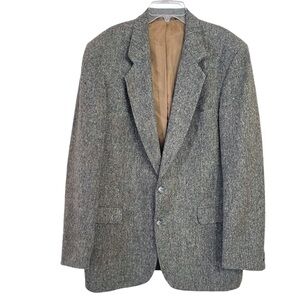 Magee Mens Irish Donegal Tweed Wool Sport Coat 42L Gray Academia Preppy Heritage